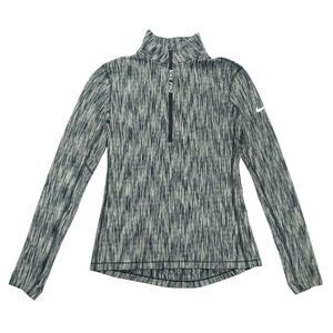 Nike Pro Hyperwarm Womens Top Size M 1/2 Zip Long Sleeve Pullover Space Dye